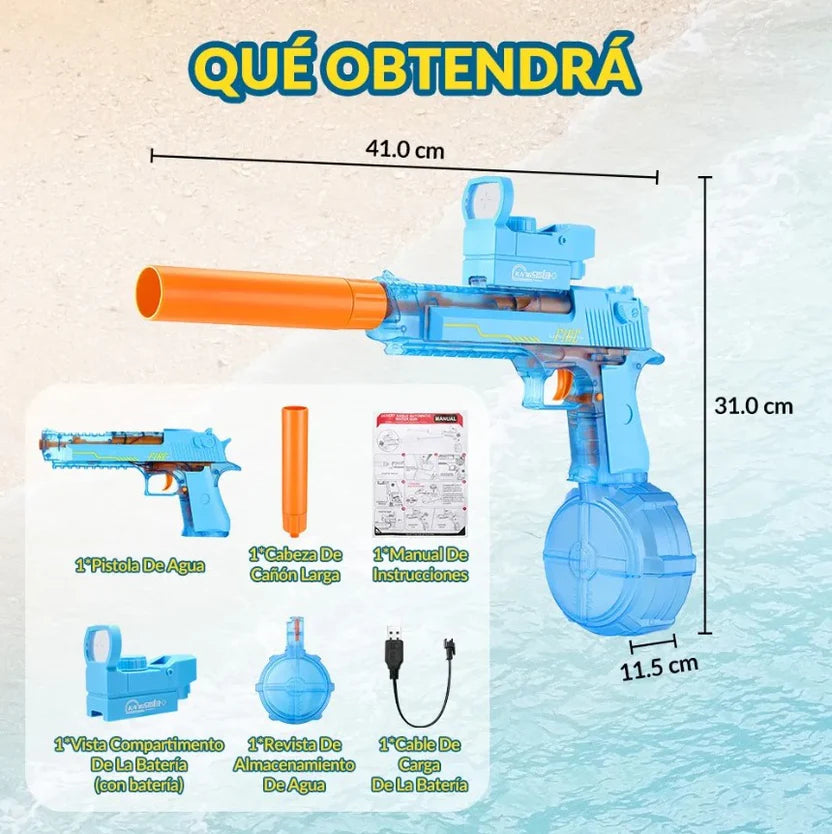 Luz de fuego al disparar, automatica y recargable!