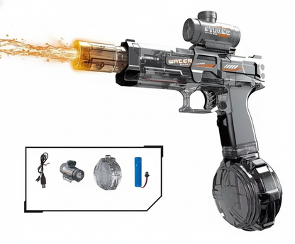 Luz de fuego al disparar, automatica y recargable!