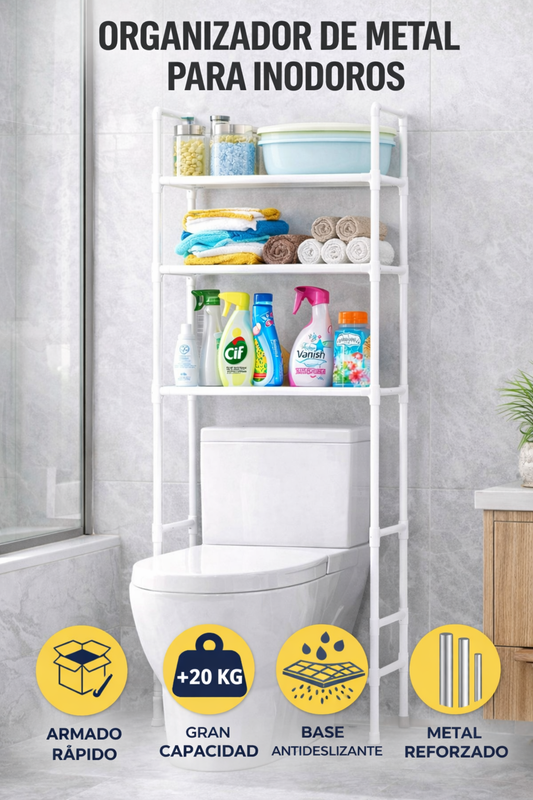 Espacio eficiente para tu baño, estante solido y con capacidad