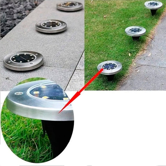 Pack 4 Foco Led Solar Estaca Jardín